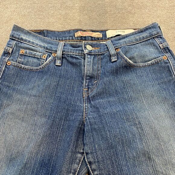 vtg Levis 515 Capri Jeans Womens 6 Blue Stretch Denim Cotton Blend Fits 30x19 - Picture 2 of 13